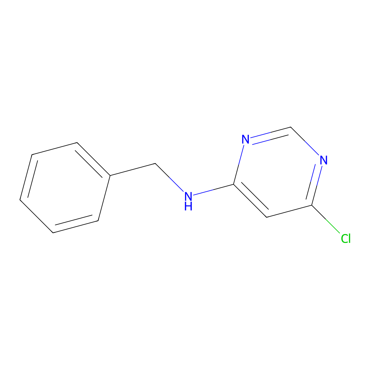 N-benzyl-6-chloropyrimidin-4-amine molecular structure, CAS 61667-16-1