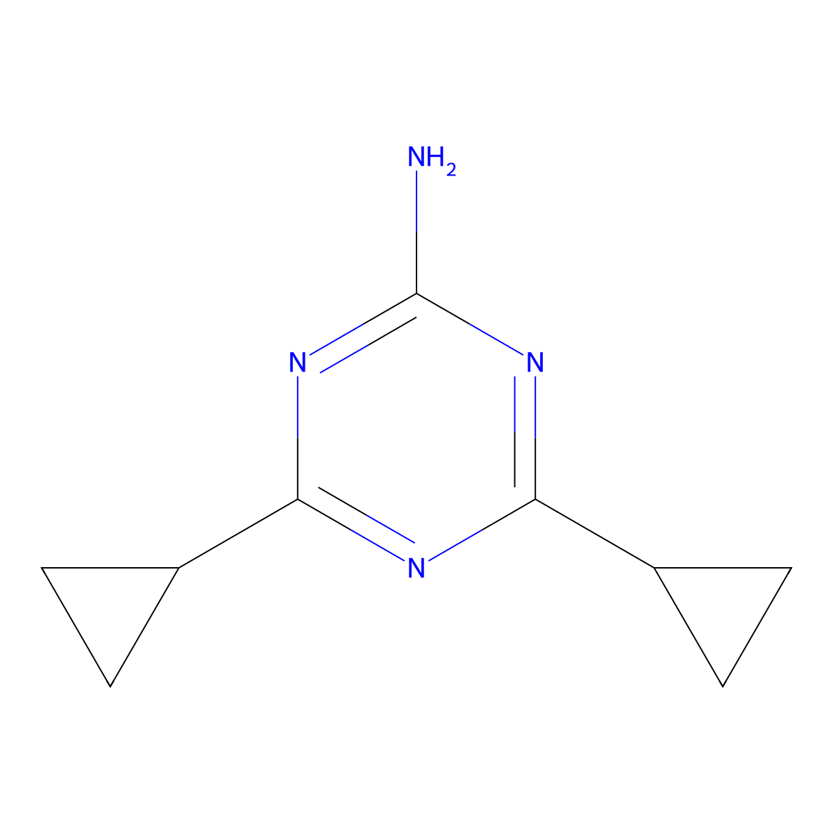 Dicyclopropyl-1,3,5-triazin-2-amine molecular structure, CAS 6167-00-6