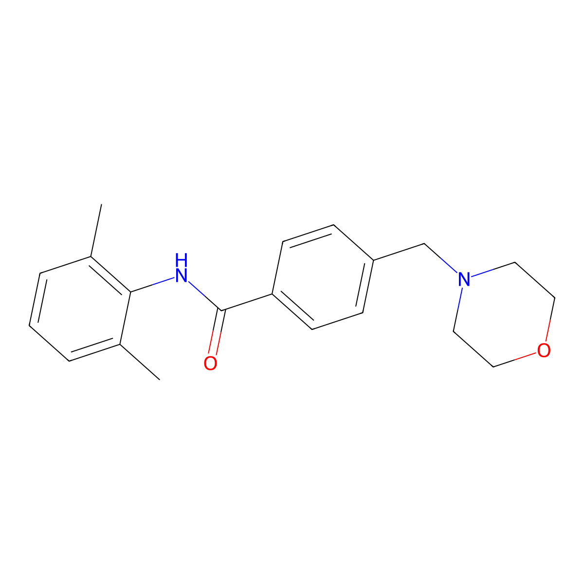 N-(2,6-dimethylphenyl)-4-(morpholin-4-ylmethyl)benzamide molecular structure, CAS 6167-44-8