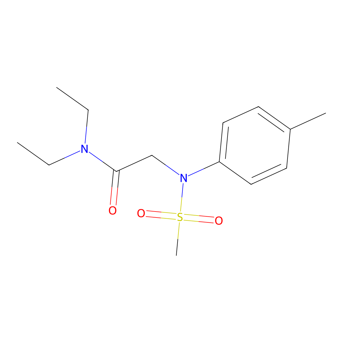 N,N-diethyl-2-(4-methyl-N-methylsulfonylanilino)acetamide molecular structure, CAS 6167-53-9