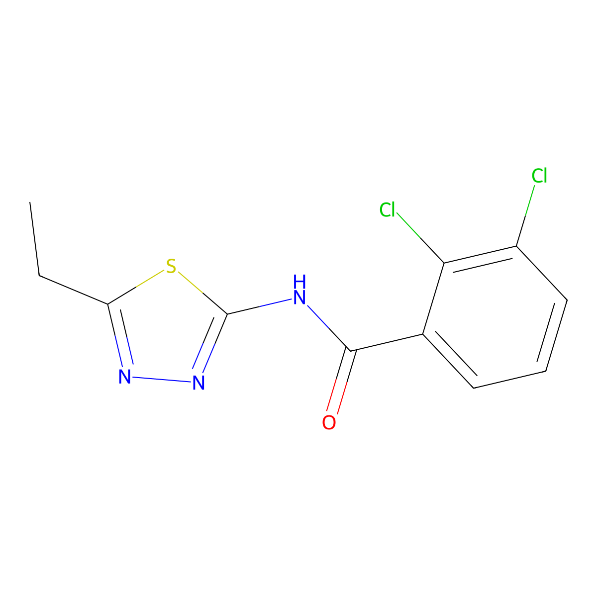 2,3-Dichloro-n-(5-ethyl-1,3,4-thiadiazol-2-yl)benzamide molecular structure, CAS 6167-72-2