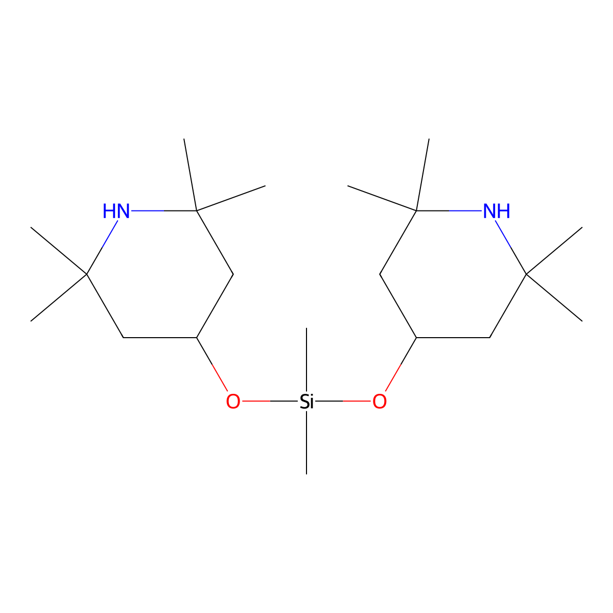 Bis-(2,2,6,6-tetramethyl-4-piperidyloxy)-dimethylsilane molecular structure, CAS 61670-21-1
