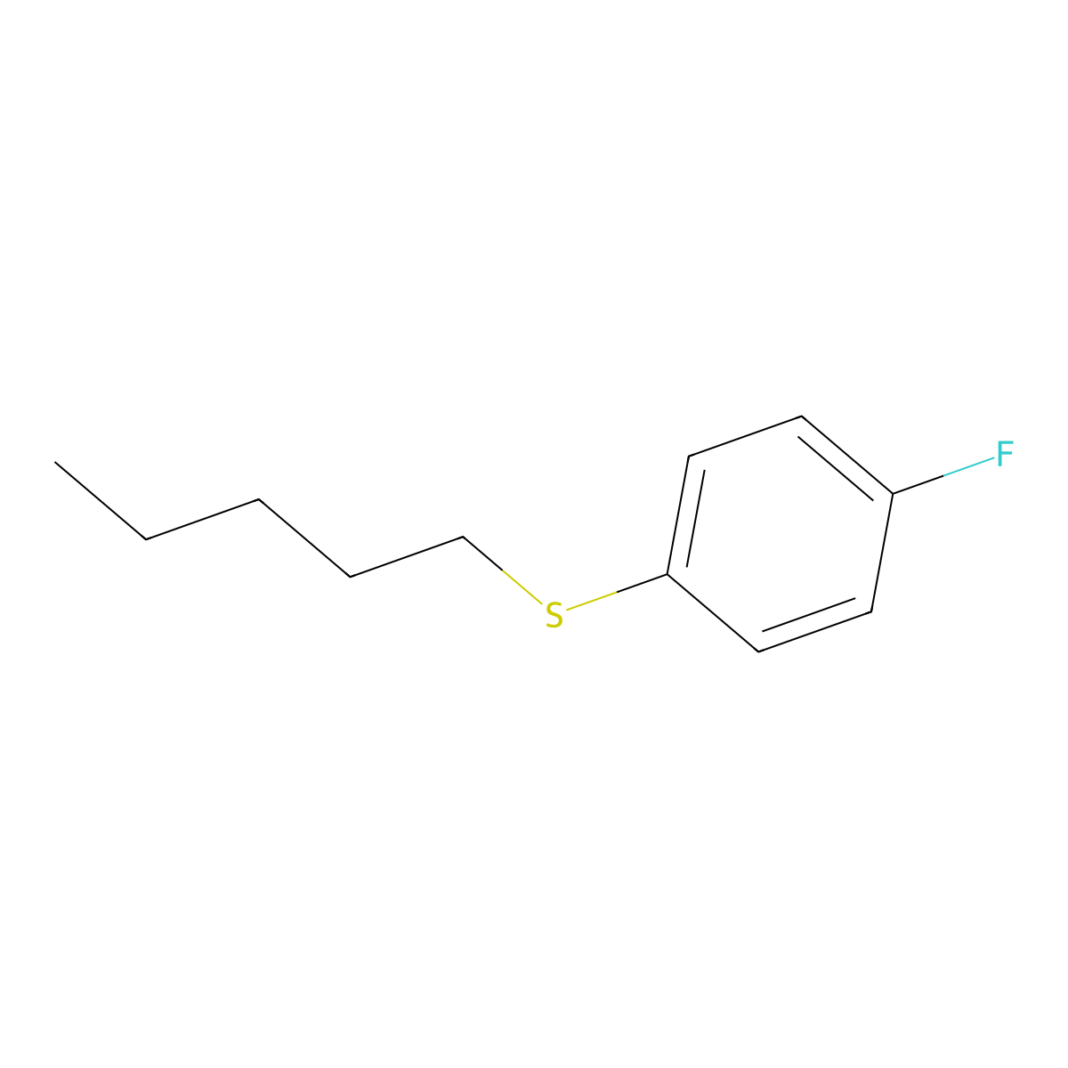 Benzene, 1-fluoro-4-(pentylthio)- molecular structure, CAS 61671-36-1