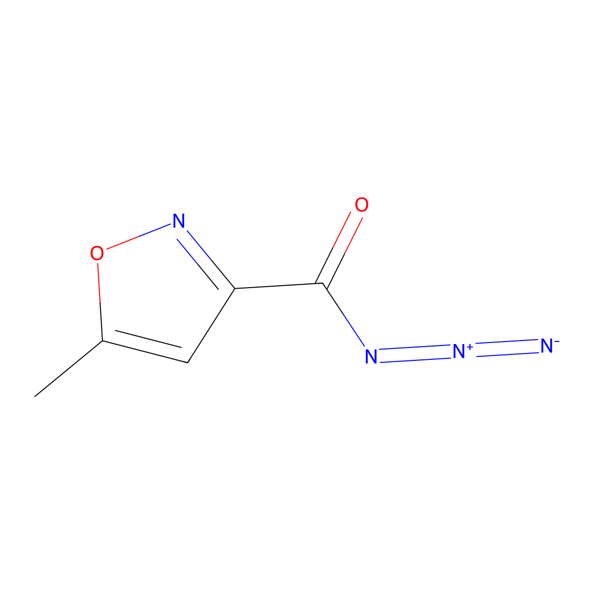5-Methyl-1,2-oxazole-3-carbonyl azide molecular structure, CAS 61672-67-1