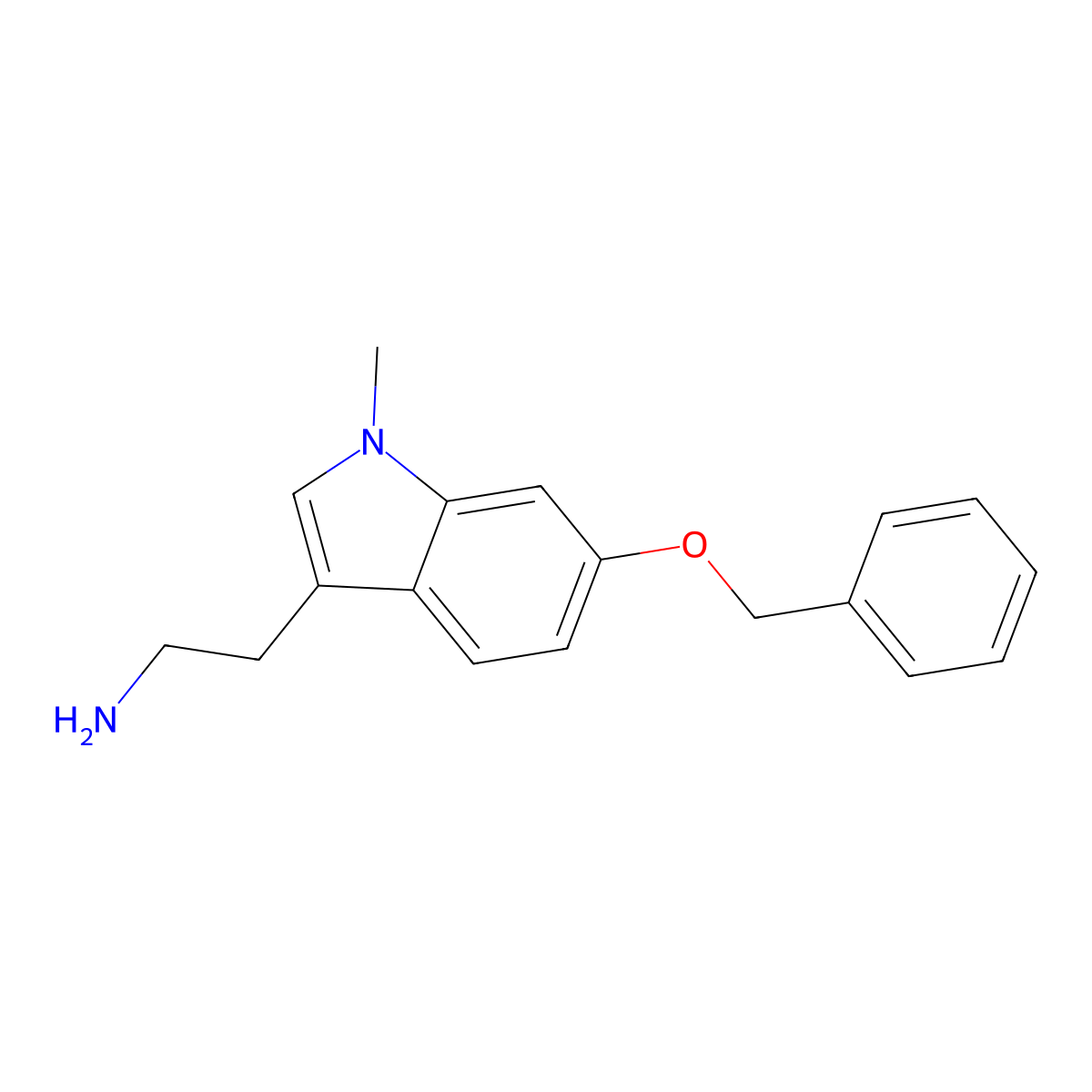 2-(6-(Benzyloxy)-1-methyl-1H-indol-3-yl)ethanamine molecular structure, CAS 61675-21-6