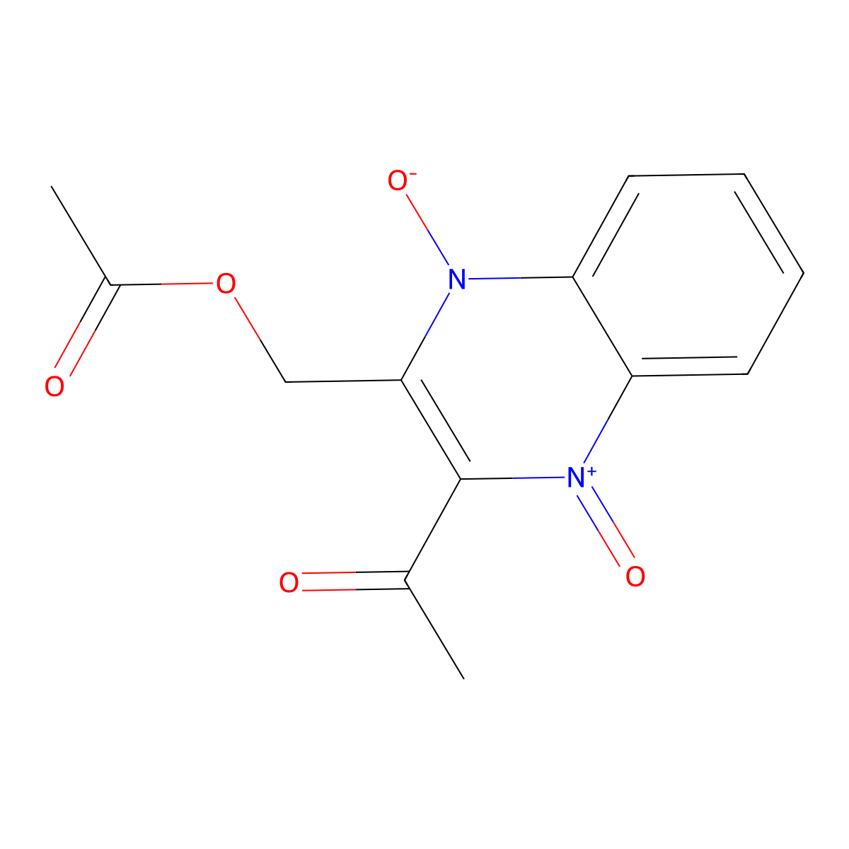 2-Acetyl-3-acetoxymethylquinoxaline 1,4-dioxide molecular structure, CAS 61675-92-1