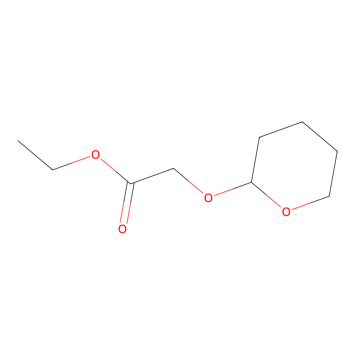 ethyl 2-((tetrahydro-2H-pyran-2-yl)oxy)acetate molecular structure, CAS 61675-94-3