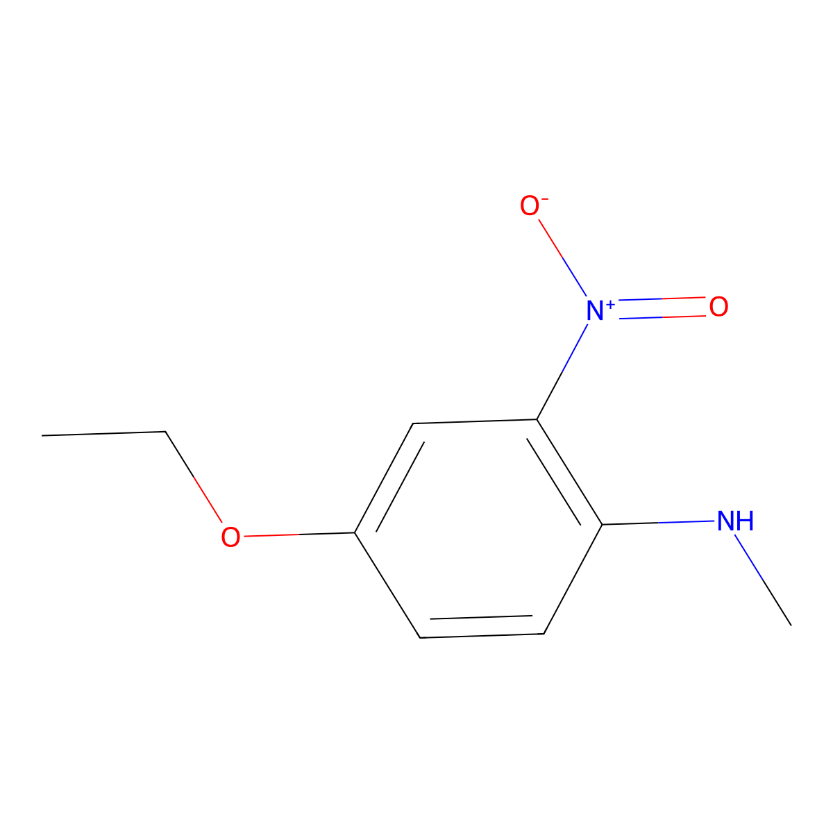 4-ethoxy-N-methyl-2-nitroaniline molecular structure, CAS 61679-18-3