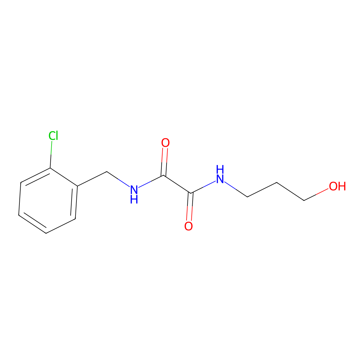 N'-[(2-chlorophenyl)methyl]-N-(3-hydroxypropyl)oxamide molecular structure, CAS 6168-25-8
