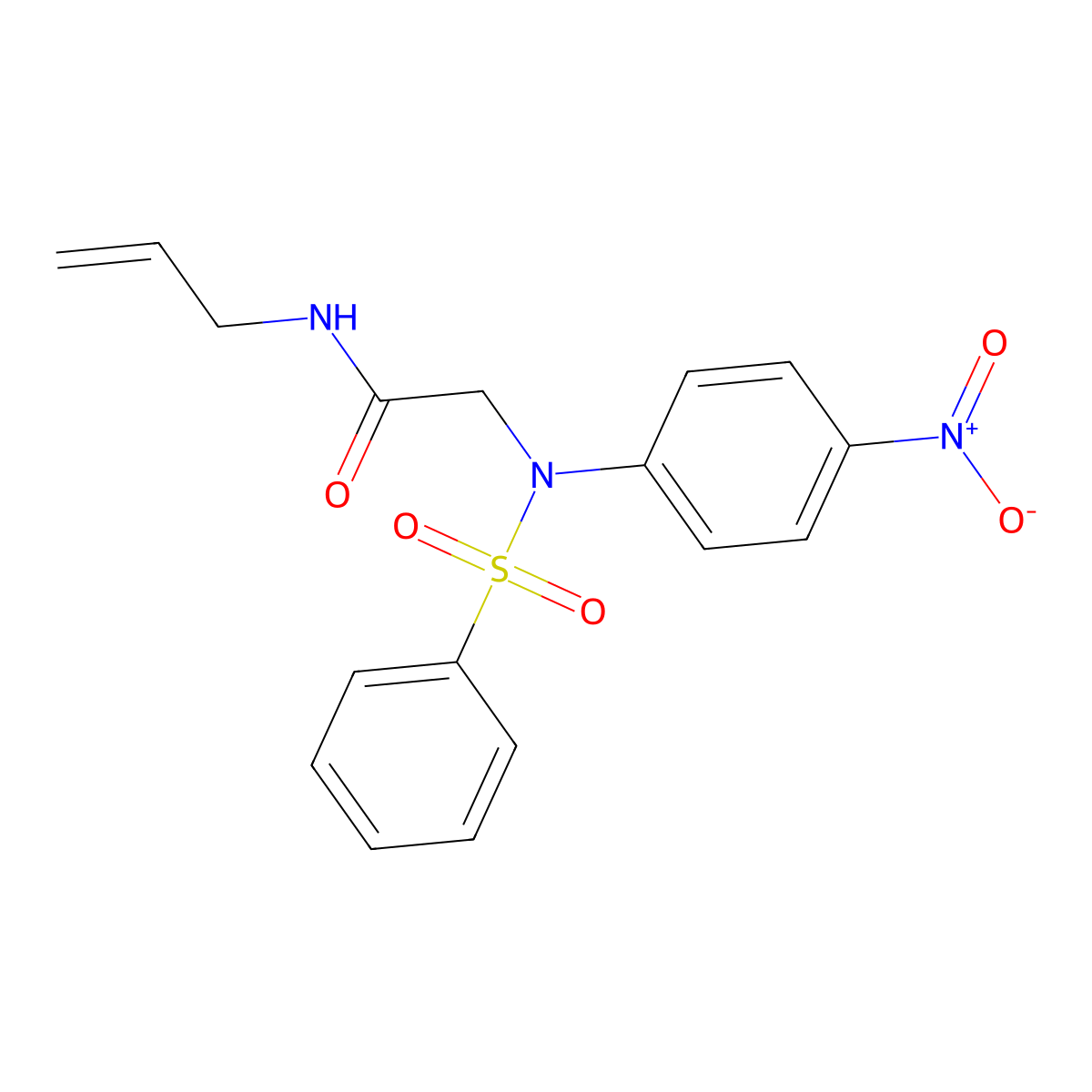 2-[N-(benzenesulfonyl)-4-nitroanilino]-N-prop-2-enylacetamide molecular structure, CAS 6168-36-1