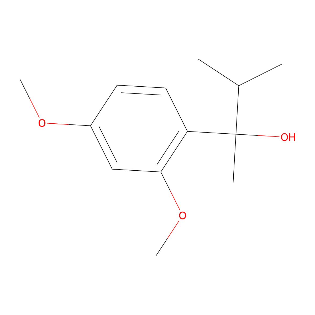 2-(2,4-Dimethoxyphenyl)-3-methylbutan-2-ol molecular structure, CAS 6168-39-4