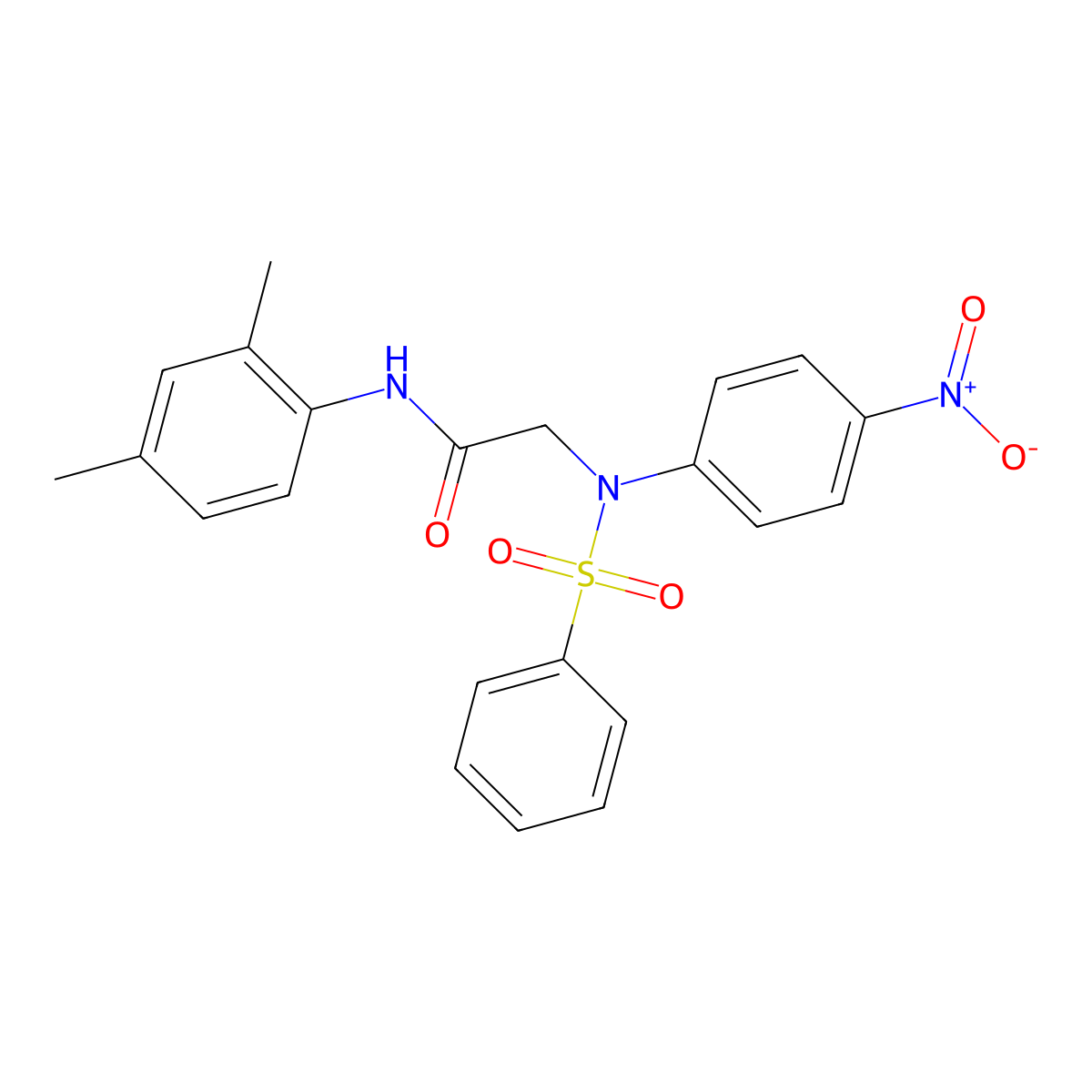 N-(2,4-dimethylphenyl)-2-[(4-nitrophenyl)(phenylsulfonyl)amino]acetamide molecular structure, CAS 6168-63-4