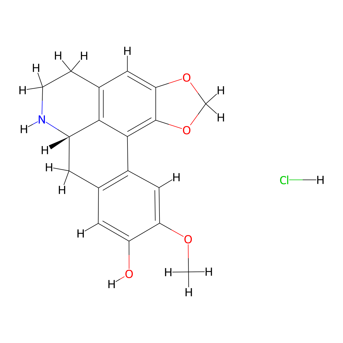 Actinodaphnine hydrochloride molecular structure, CAS 6168-70-3