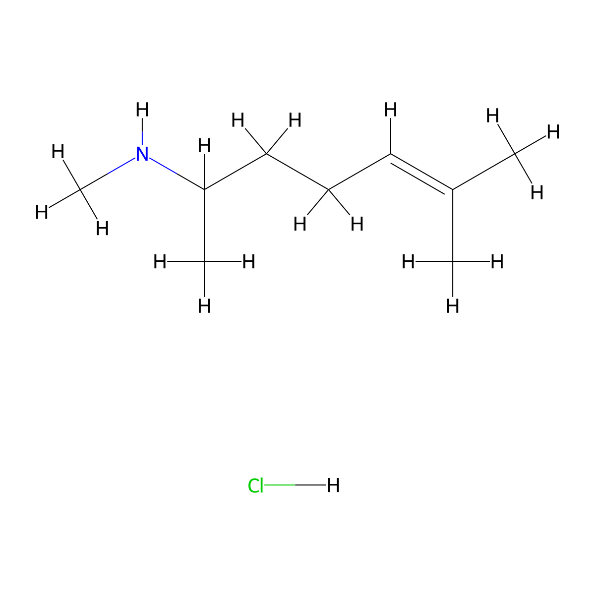 Isometheptene Hydrochloride molecular structure, CAS 6168-86-1
