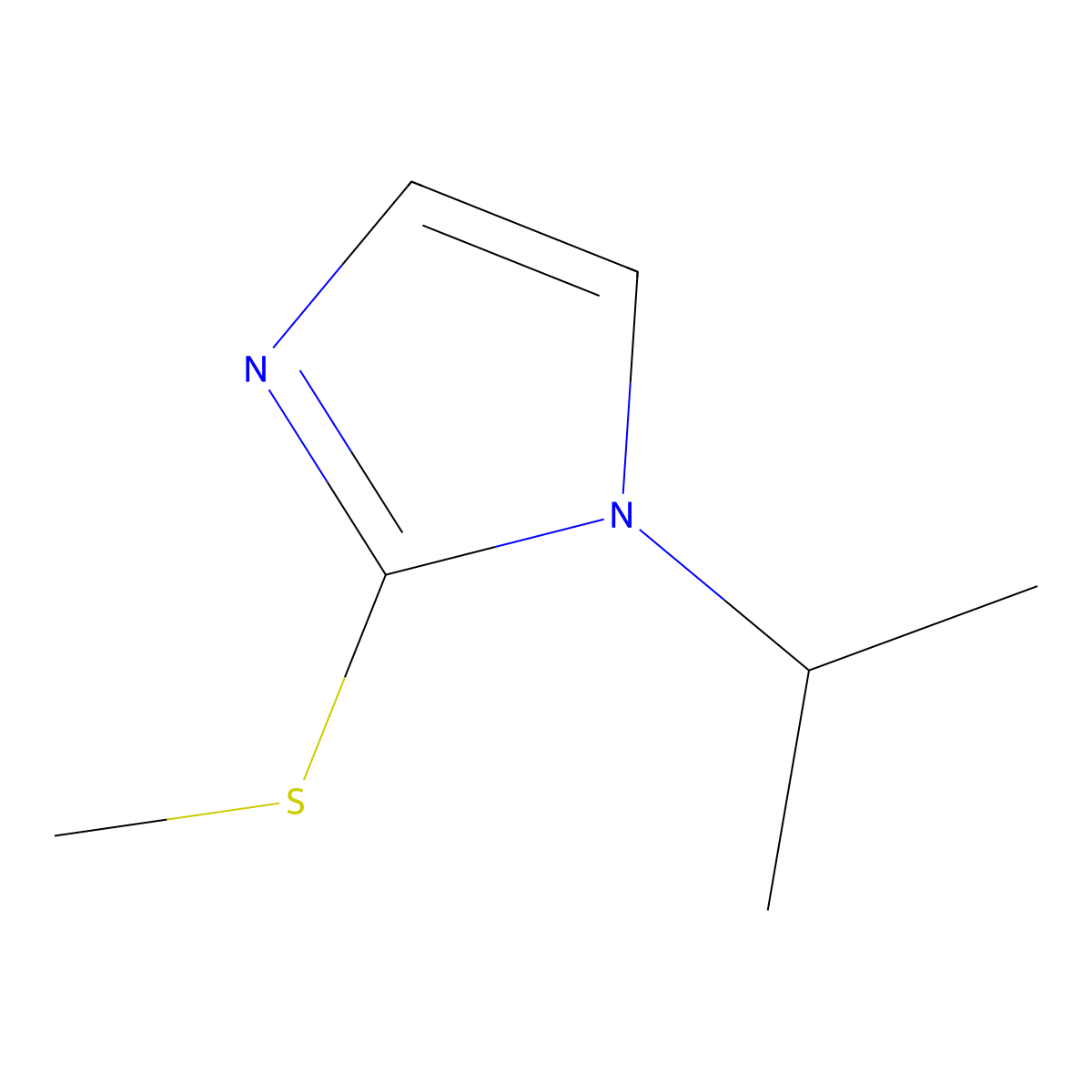 2-(Methylsulfanyl)-1-(propan-2-yl)-1H-imidazole molecular structure, CAS 61682-20-0