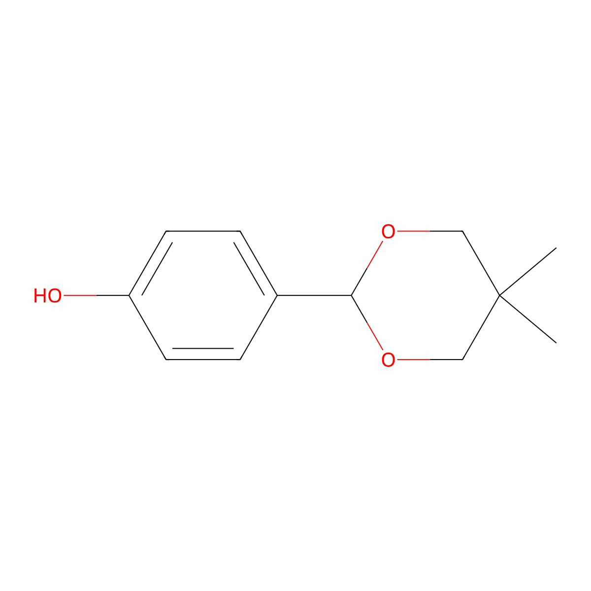 4-(5,5-Dimethyl-1,3-dioxan-2-yl)phenol molecular structure, CAS 61683-81-6