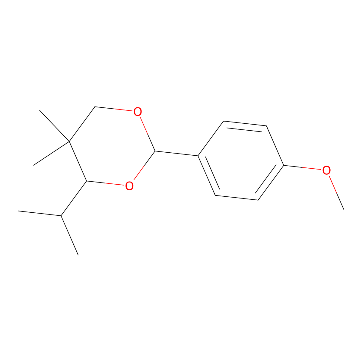4-Isopropyl-2-(4-methoxyphenyl)-5,5-dimethyl-1,3-dioxane molecular structure, CAS 61683-86-1