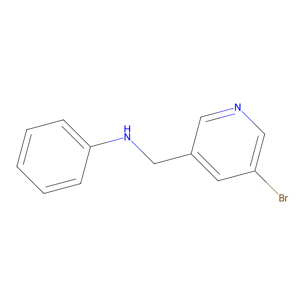 N-((5-bromopyridin-3-yl)methyl)aniline molecular structure, CAS 61686-61-1