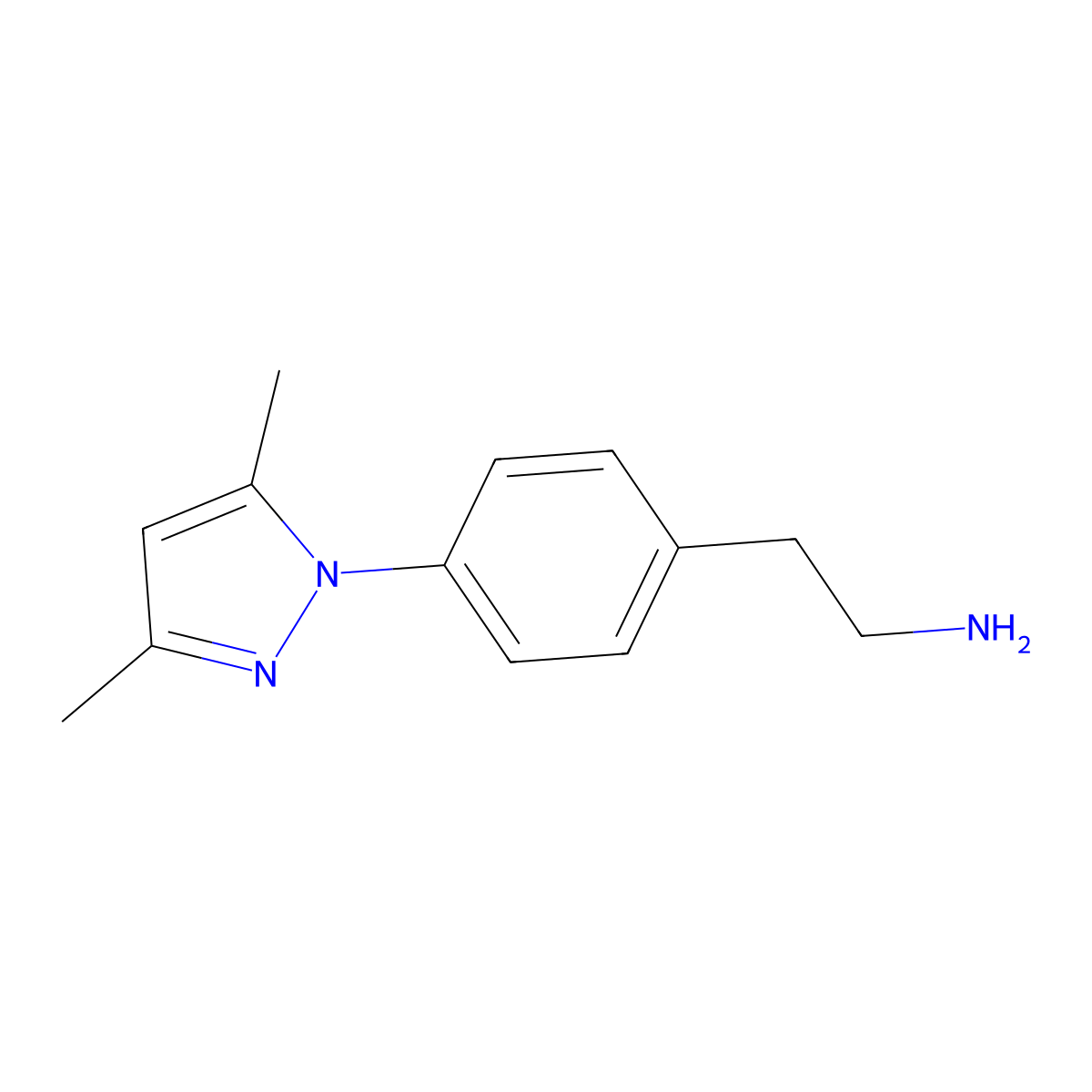 2-(4-(3,5-dimethyl-1H-pyrazol-1-yl)phenyl)ethan-1-amine molecular structure, CAS 616879-04-0