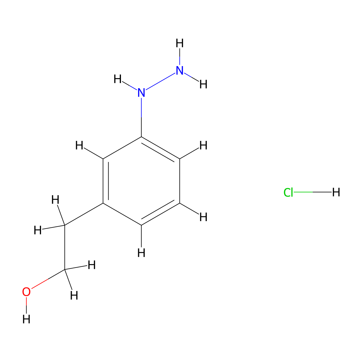 2-(3-Hydrazinylphenyl)ethan-1-ol hydrochloride molecular structure, CAS 616880-10-5