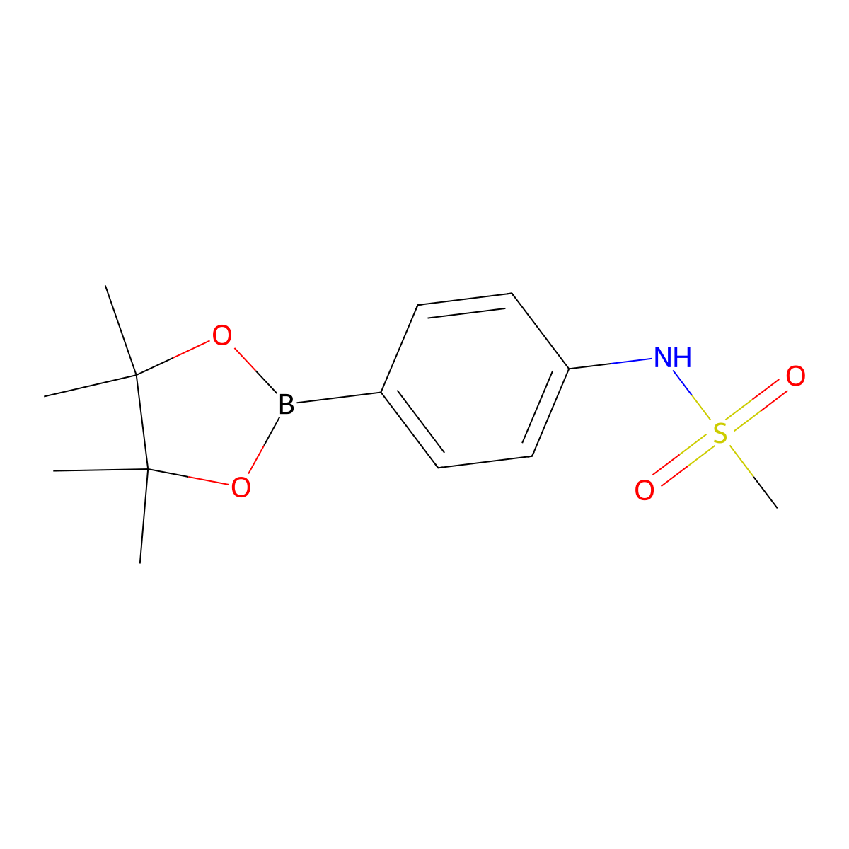 N-(4-(4,4,5,5-tetramethyl-1,3,2-dioxaborolan-2-yl)phenyl)methanesulfonamide molecular structure, CAS 616880-14-9