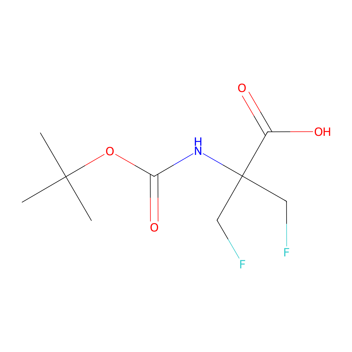 2-{[(Tert-butoxy)carbonyl]amino}-3-fluoro-2-(fluoromethyl)propanoicacid molecular structure, CAS 616882-23-6