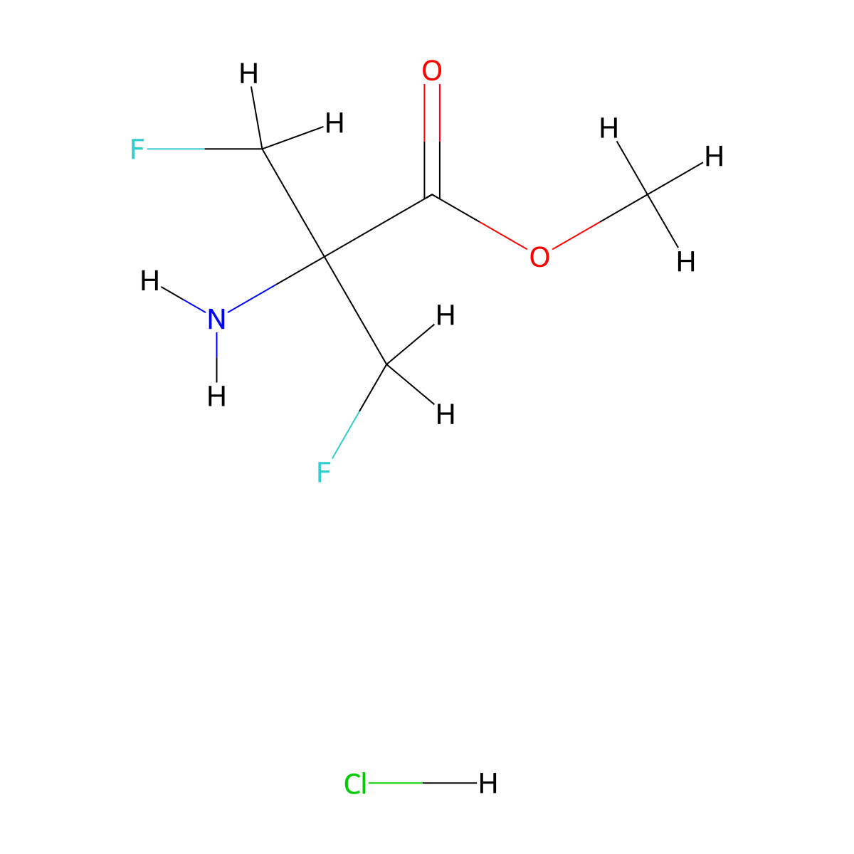 Methyl2-amino-3-fluoro-2-(fluoromethyl)propanoatehydrochloride molecular structure, CAS 616882-43-0
