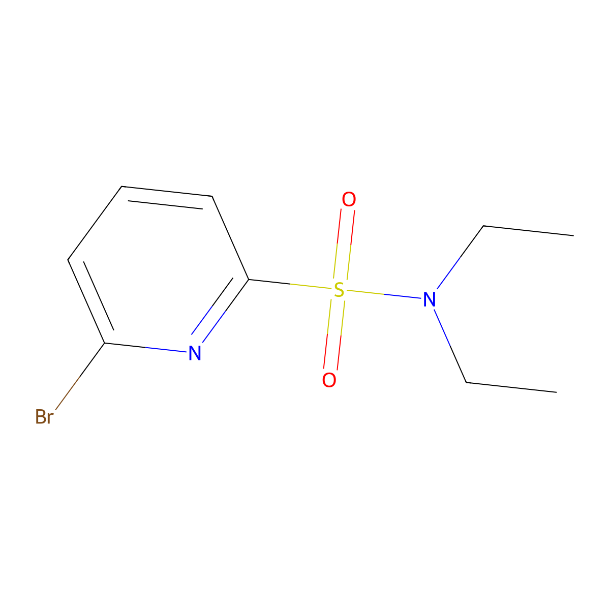 6-bromo-N,N-diethylpyridine-2-sulfonamide molecular structure, CAS 616884-31-2