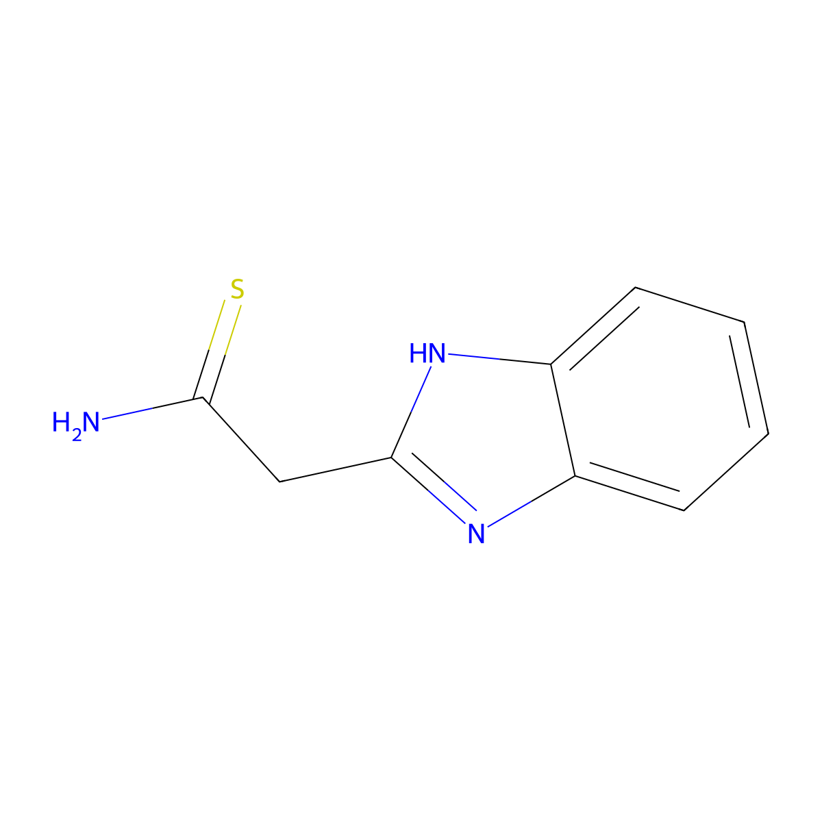 2-(1H-1,3-benzodiazol-2-yl)ethanethioamide molecular structure, CAS 61689-98-3