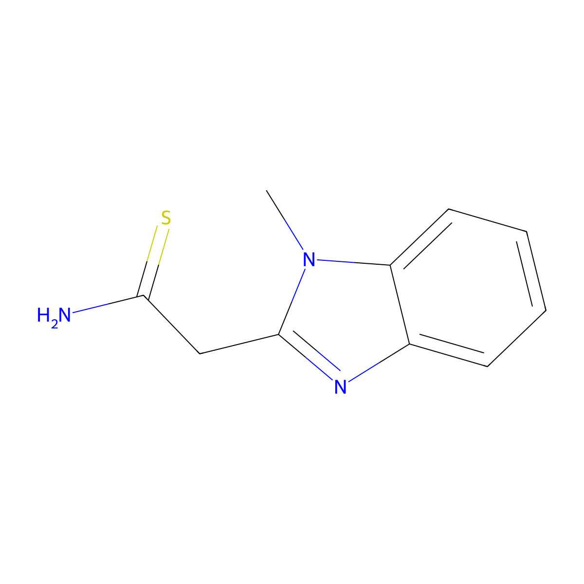 2-(1-methyl-1H-benzimidazol-2-yl)ethanethioamide molecular structure, CAS 61689-99-4