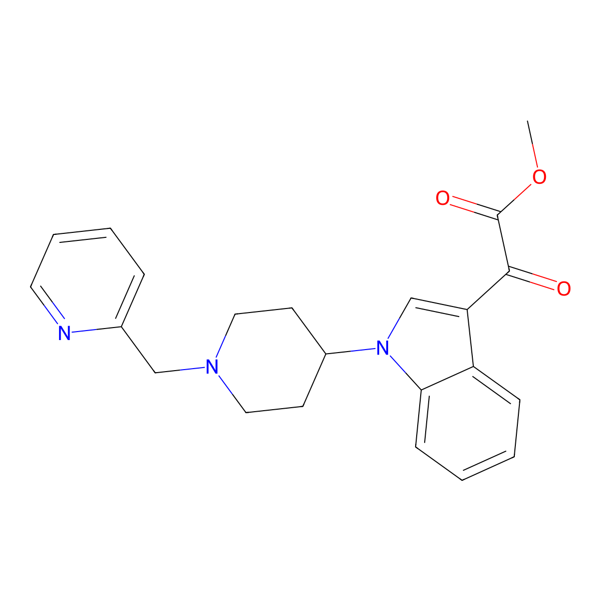 methyl 2-oxo-2-(1-{1-[(pyridin-2-yl)methyl]piperidin-4-yl}-1H-indol-3-yl)acetate molecular structure, CAS 616898-64-7