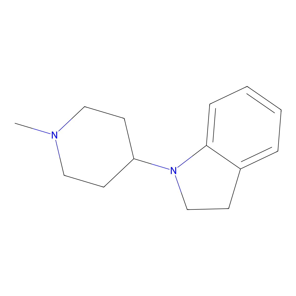 1-(1-Methylpiperidin-4-yl)indoline molecular structure, CAS 616898-67-0