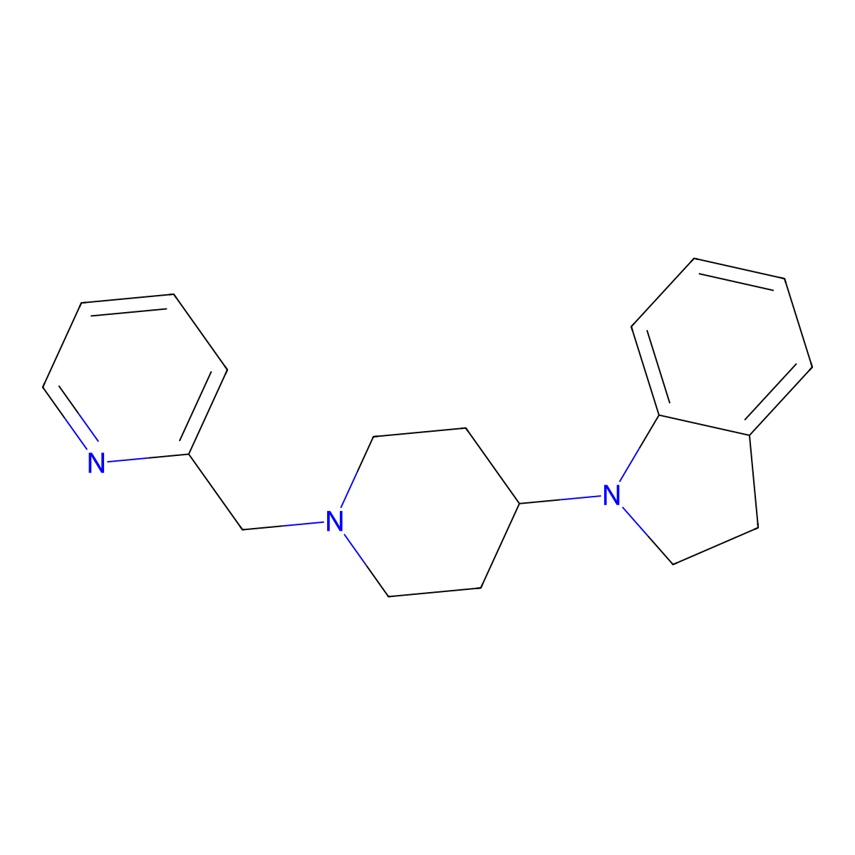 1-(1-(Pyridin-2-ylmethyl)piperidin-4-yl)indoline molecular structure, CAS 616898-68-1