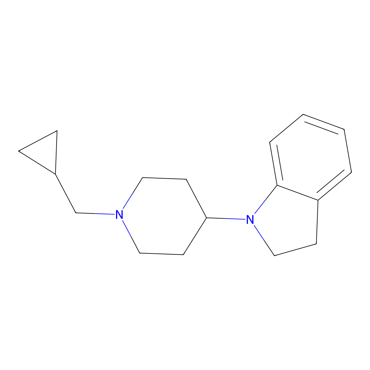 1-[1-(Cyclopropylmethyl)-4-piperidinyl]-2,3-dihydro-1h-indole molecular structure, CAS 616898-69-2