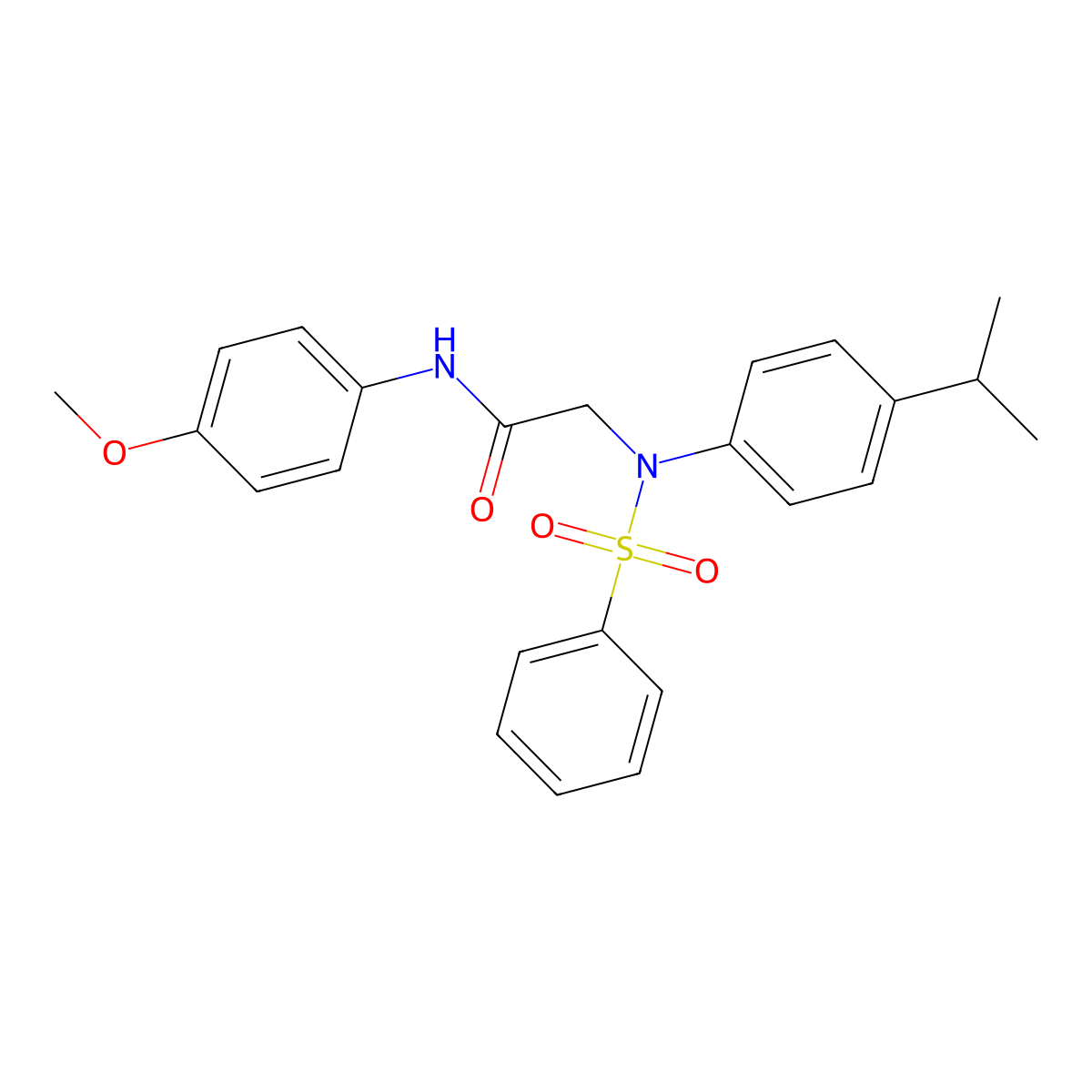 2-[N-(benzenesulfonyl)-4-propan-2-ylanilino]-N-(4-methoxyphenyl)acetamide molecular structure, CAS 6169-65-9