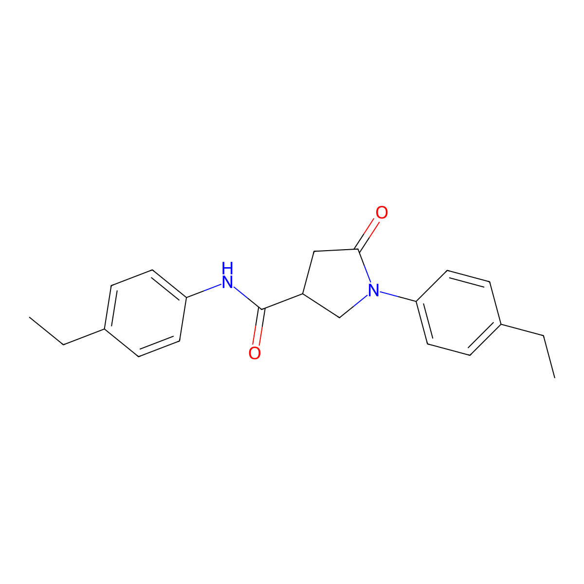 N,1-bis(4-ethylphenyl)-5-oxopyrrolidine-3-carboxamide molecular structure, CAS 6169-73-9