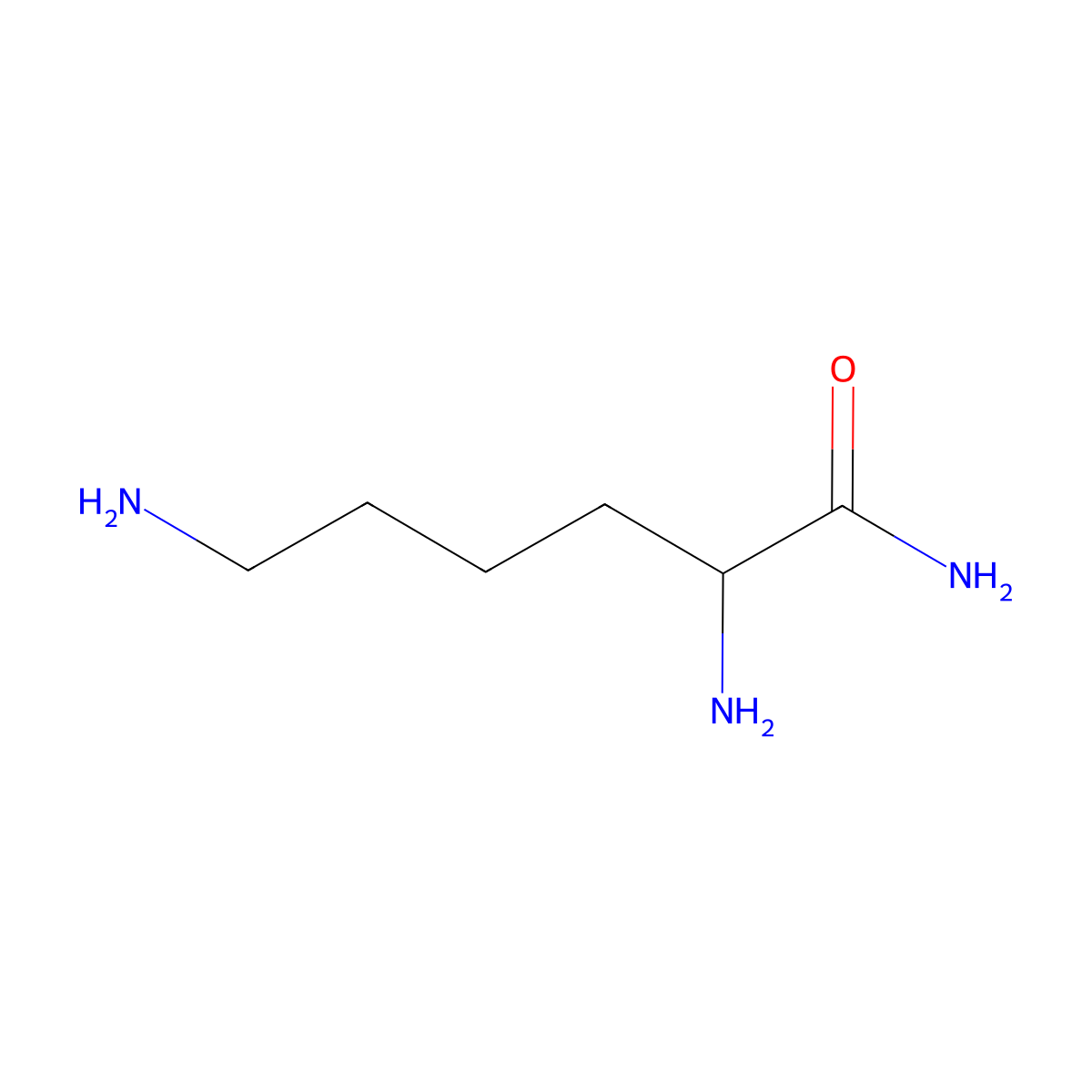 2,6-Diaminohexanamide molecular structure, CAS 6169-96-6