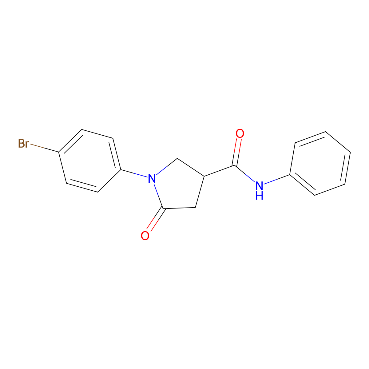 1-(4-bromophenyl)-5-oxo-N-phenylpyrrolidine-3-carboxamide molecular structure, CAS 6169-98-8