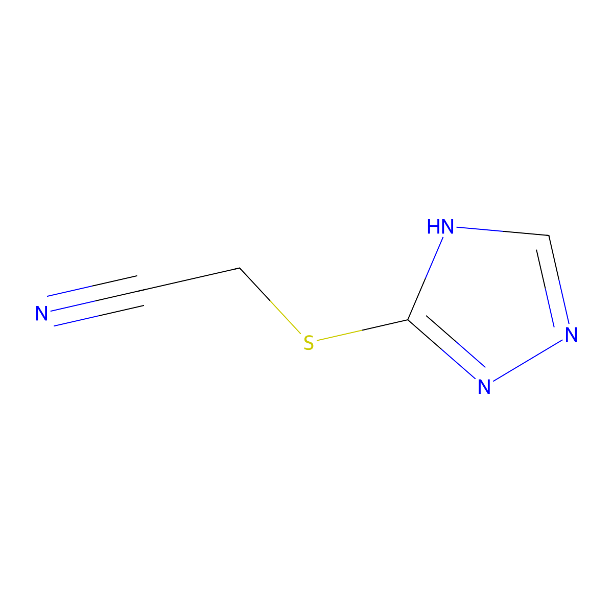 Acetonitrile,(1H-1,2,4-triazol-3-ylthio)- molecular structure, CAS 61690-98-0
