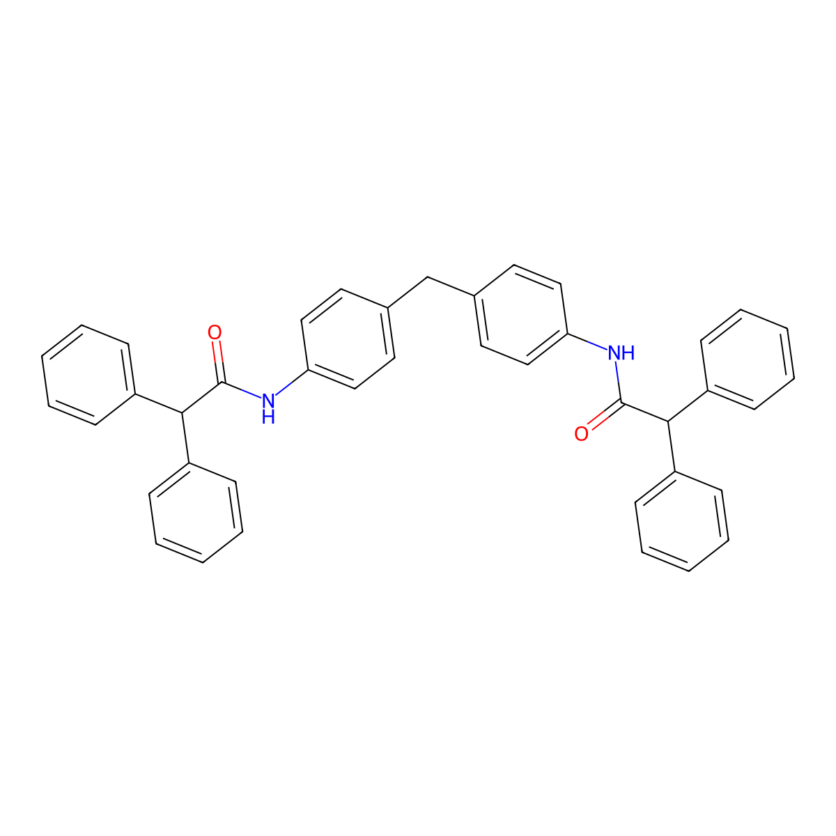 N,N'-(methanediyldibenzene-4,1-diyl)bis(2,2-diphenylacetamide) molecular structure, CAS 61692-66-8
