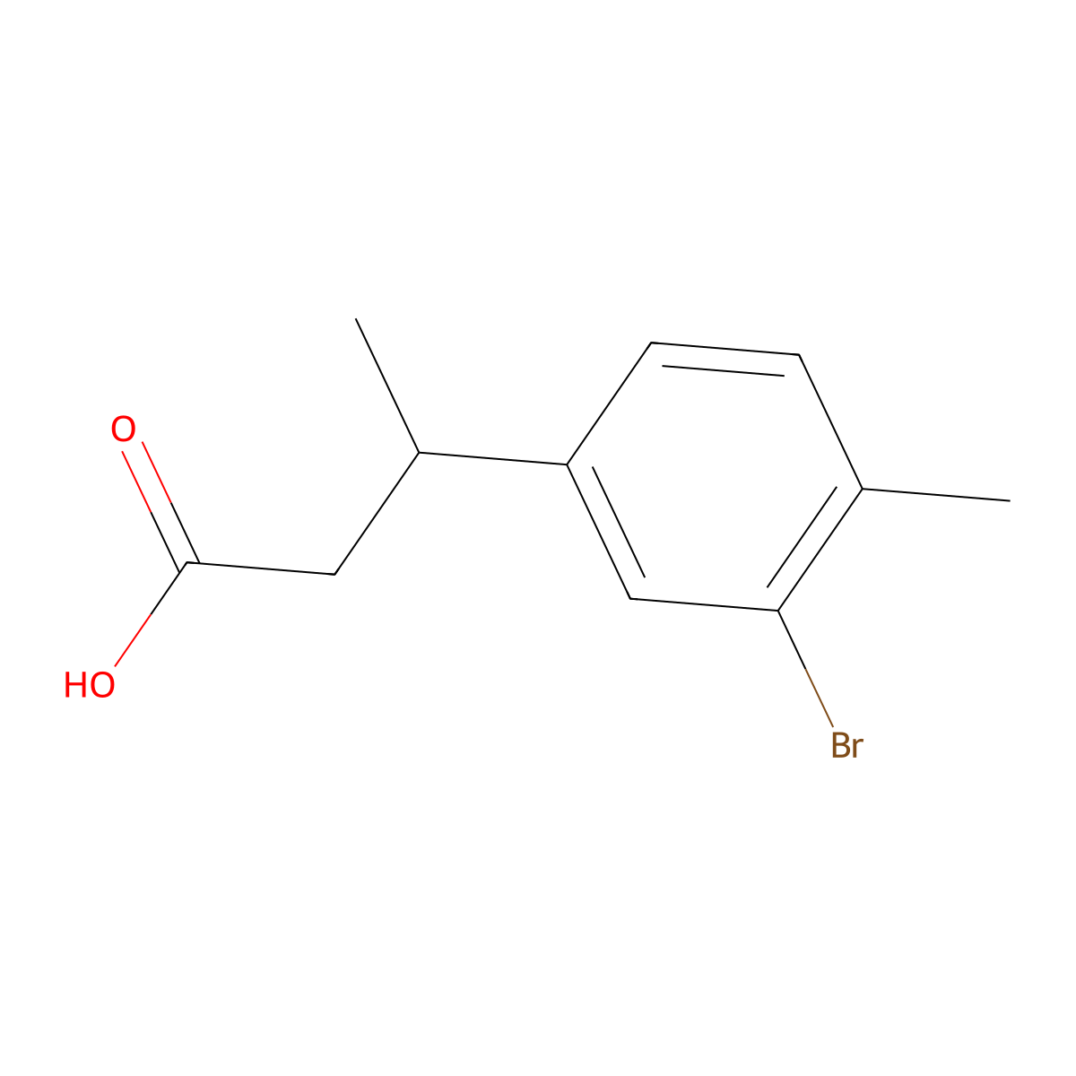 3-(3-Bromo-4-methylphenyl)butanoic acid molecular structure, CAS 61692-72-6