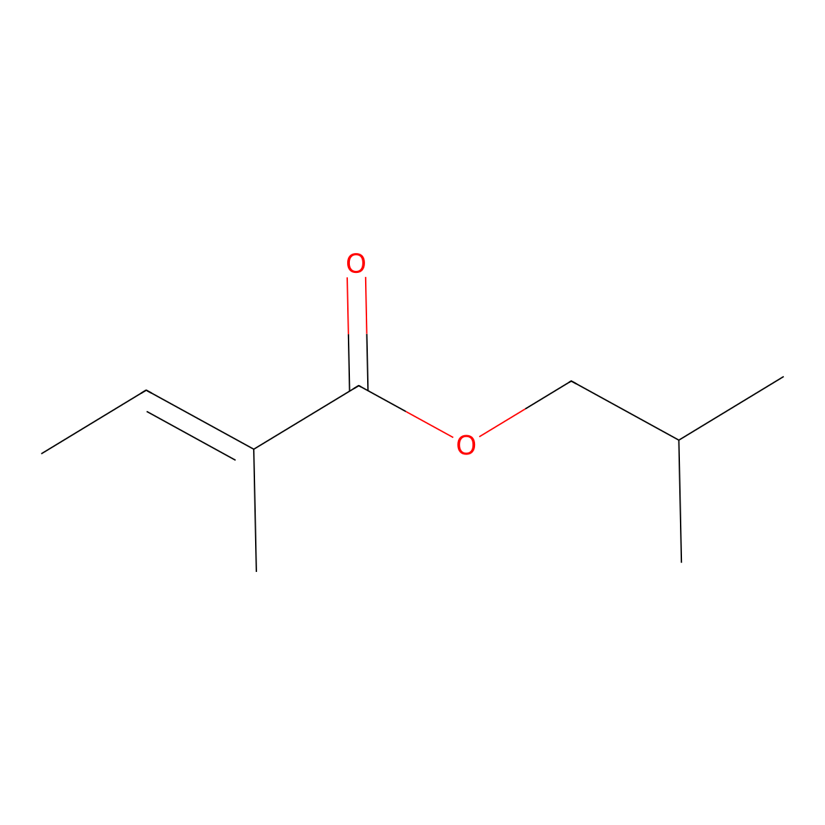 2-Butenoic acid, 2-methyl-, 2-methylpropyl ester, (2E)- molecular structure, CAS 61692-84-0