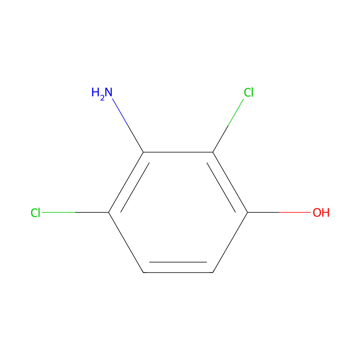 3-Amino-2,4-dichlorophenol molecular structure, CAS 61693-42-3