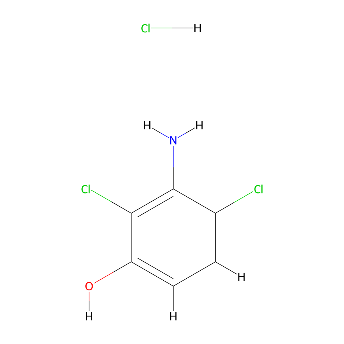 3-Amino-2,4-dichlorophenol hydrochloride molecular structure, CAS 61693-43-4