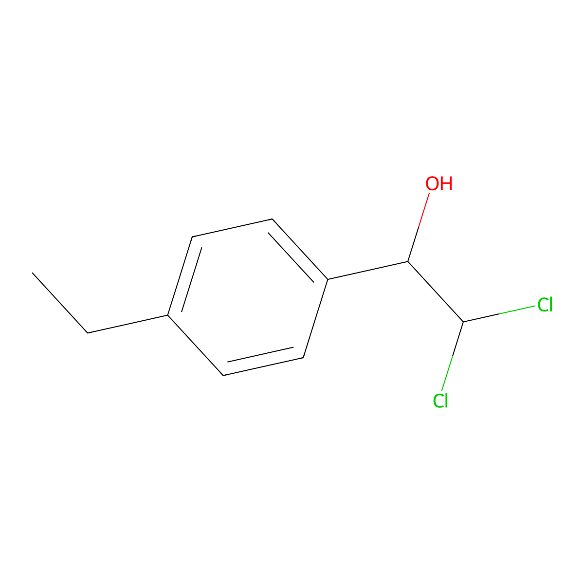2,2-Dichloro-1-(4-ethylphenyl)ethanol molecular structure, CAS 61693-72-9