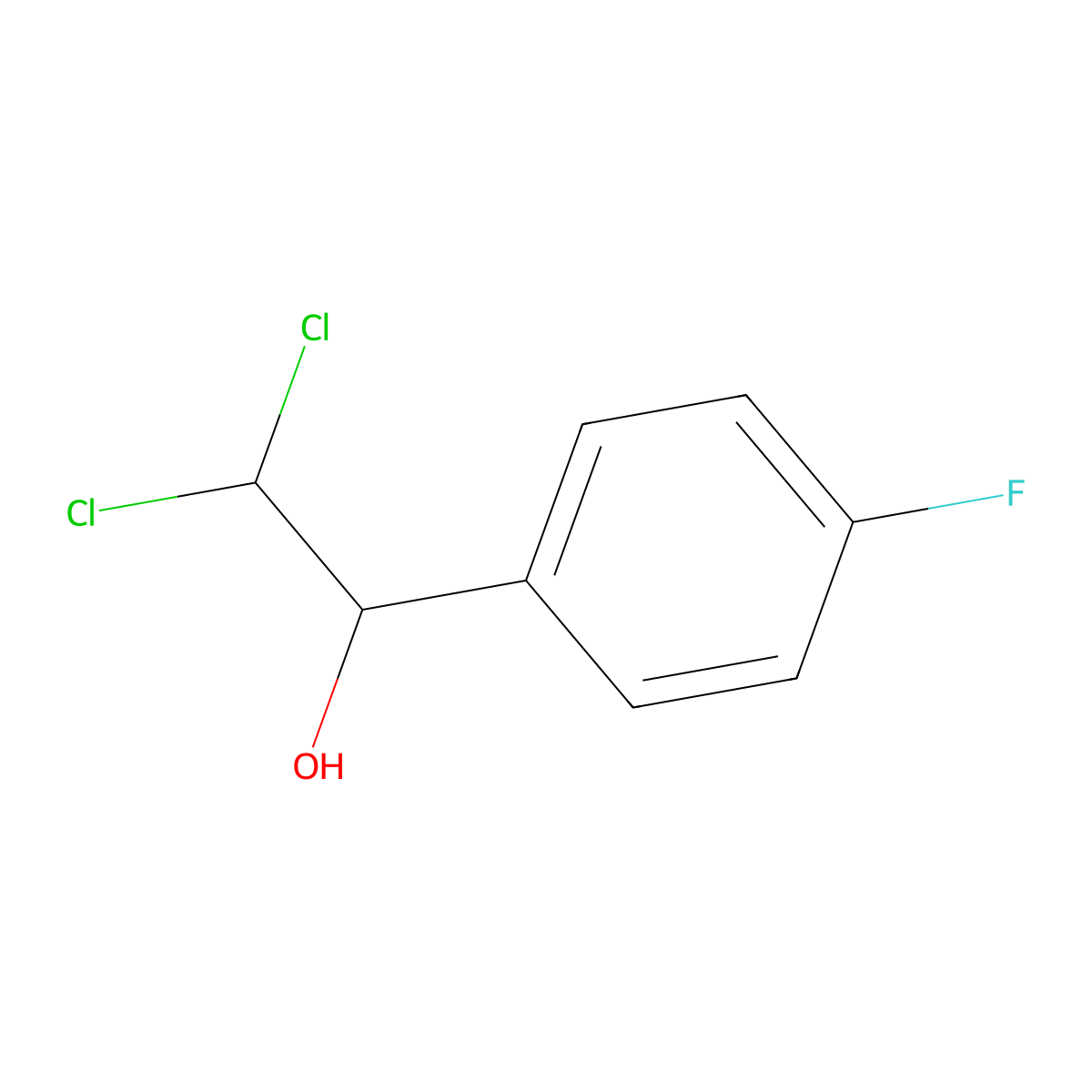 2,2-Dichloro-1-(4-fluorophenyl)ethanol molecular structure, CAS 61693-75-2
