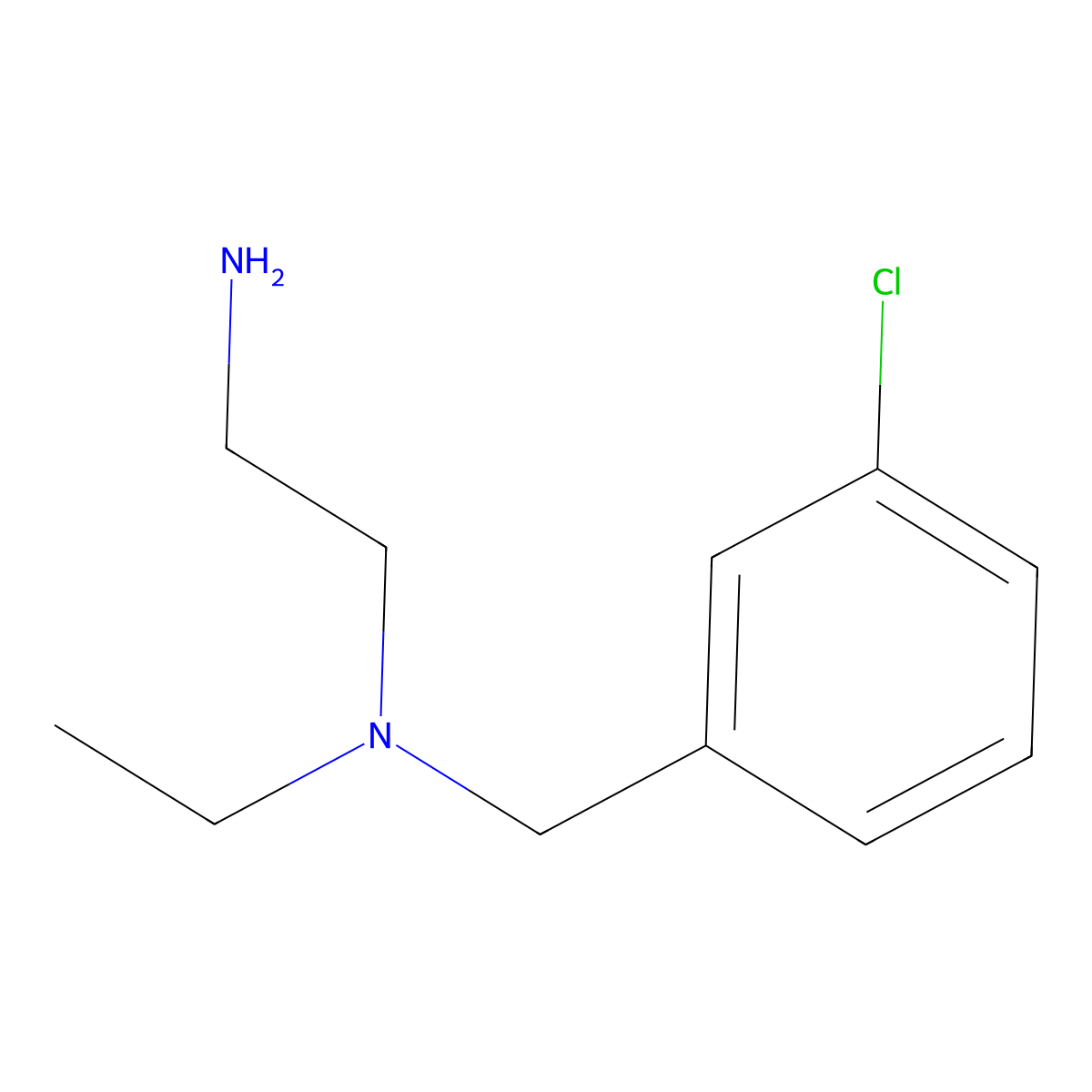 (2-Aminoethyl)((3-chlorophenyl)methyl)ethylamine molecular structure, CAS 61694-81-3