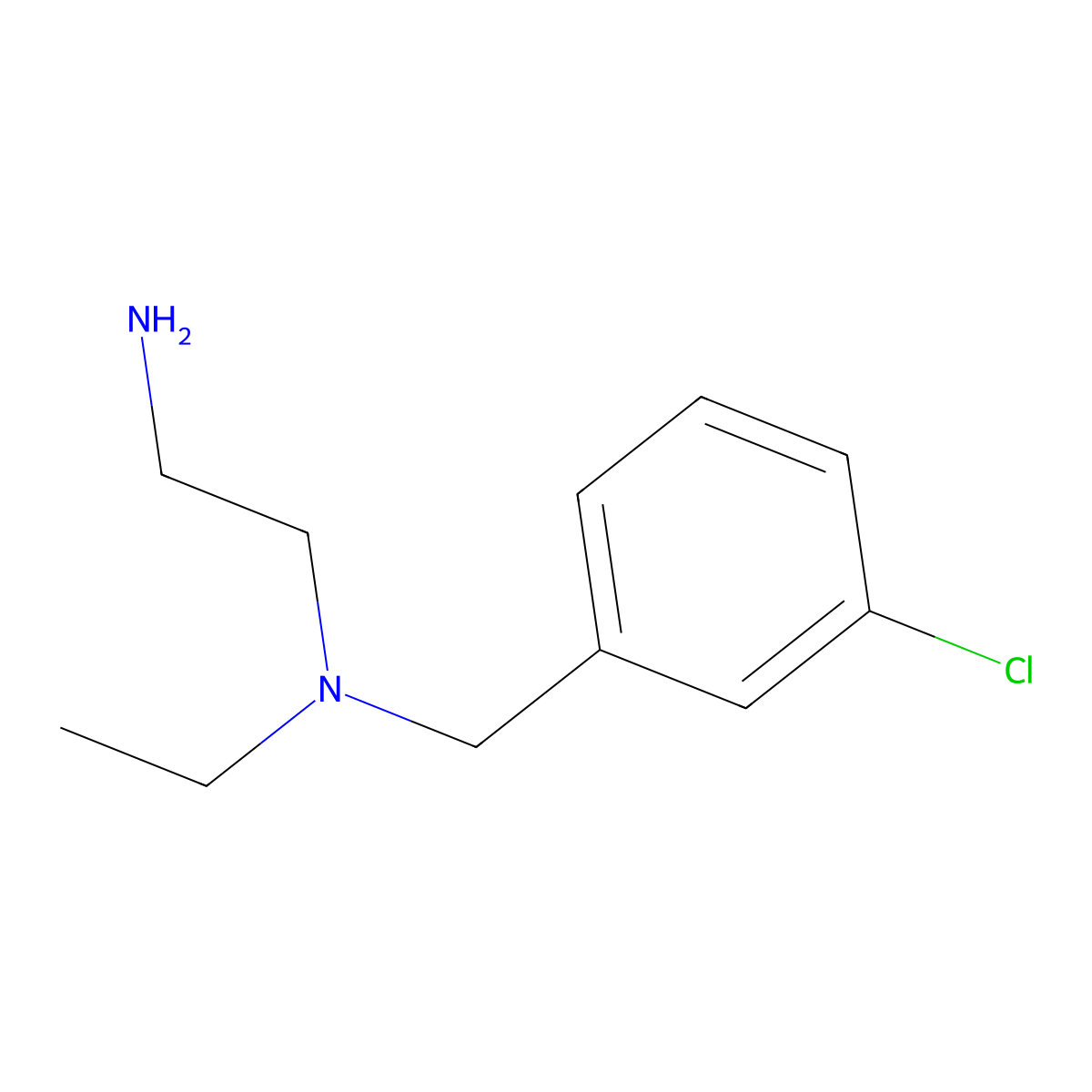 (2-Aminoethyl)((3-chlorophenyl)methyl)ethylamine molecular structure, CAS 61694-81-3