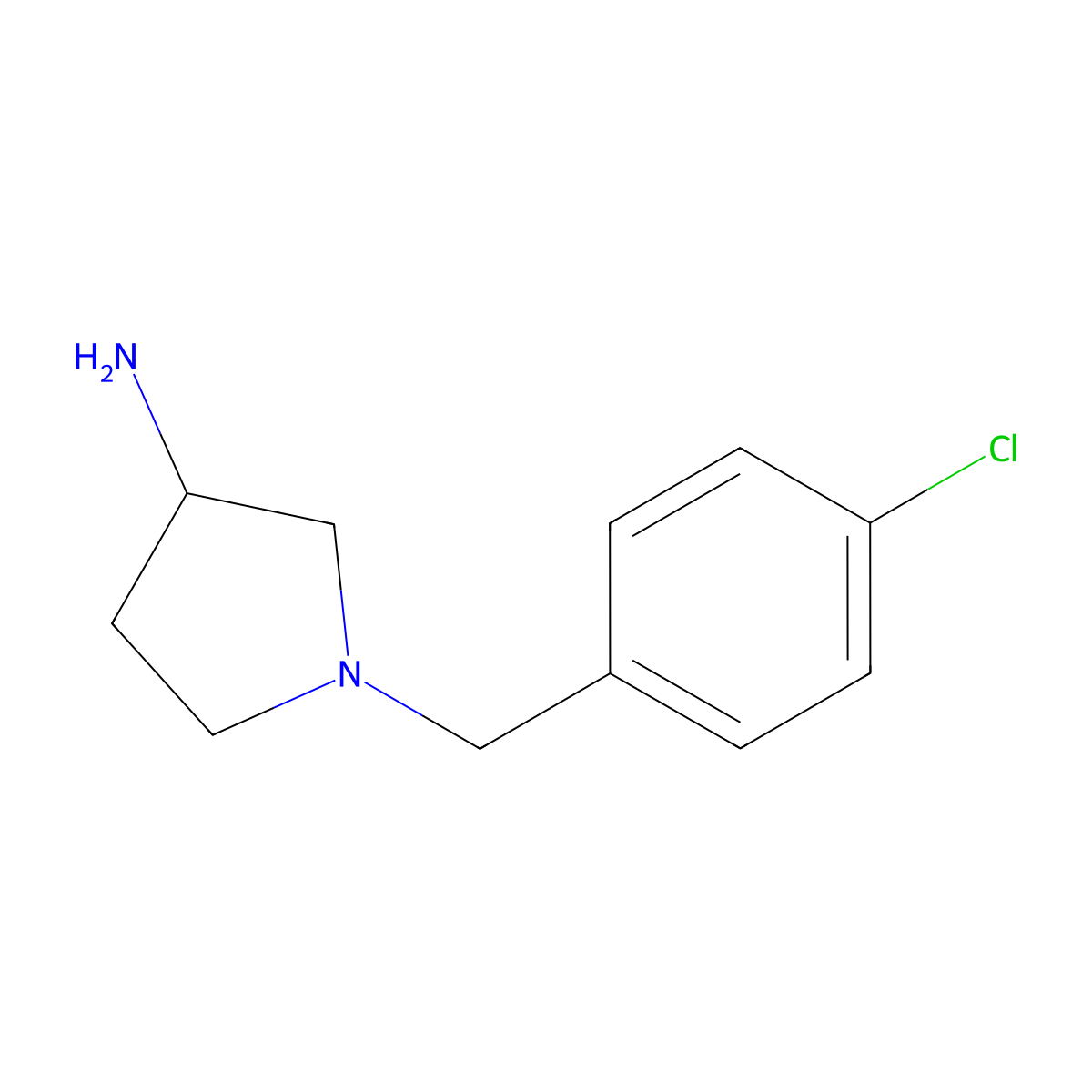 1-[(4-Chlorophenyl)methyl]pyrrolidin-3-amine molecular structure, CAS 61695-07-6
