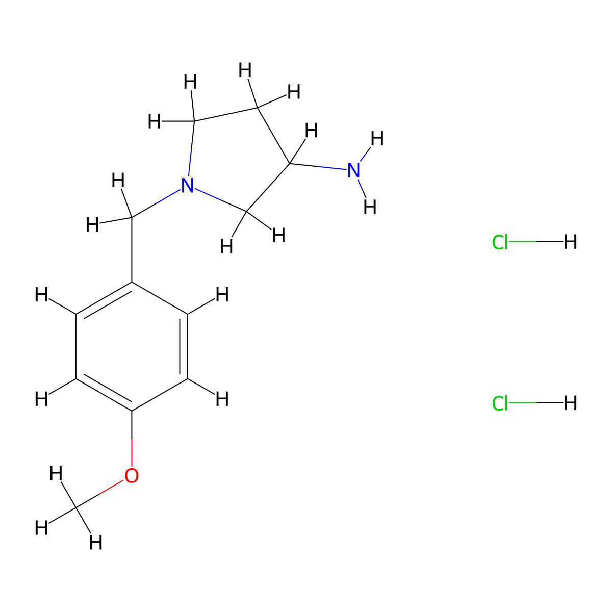 1-(4-Methoxybenzyl)pyrrolidin-3-ylamine dihydrochloride molecular structure, CAS 61695-08-7